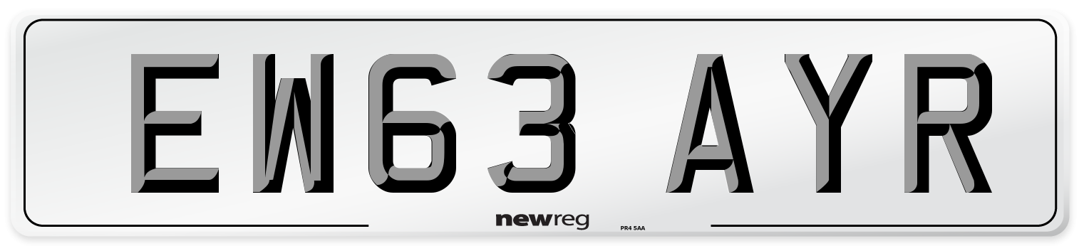 EW63 AYR Number Plate from New Reg